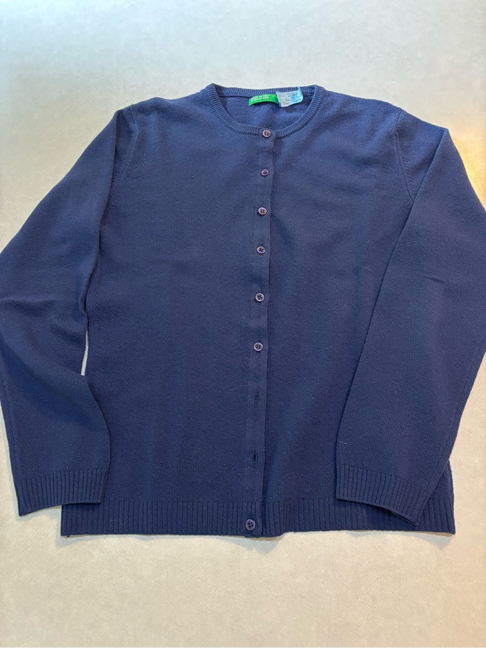 United Colors Of Benetton Navy Button-Front Crew Cardigan